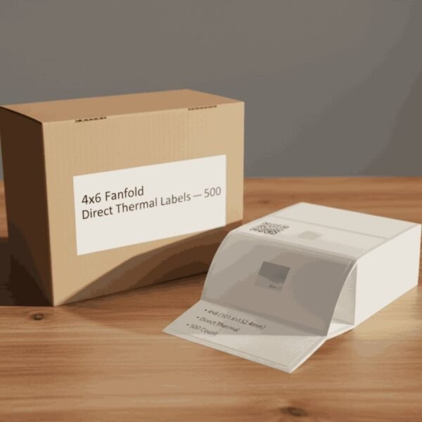Compatible Zebra 4x6" 102mm x 150mm Direct Thermal Fanfold Shipping Labels (500 Labels) - Image 2
