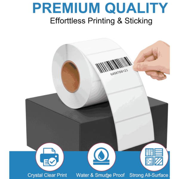 4x2 Thermal Labels, 100mm x 50mm White Direct Thermal Labels for Zebra Toshiba Printers - 500 - Image 3