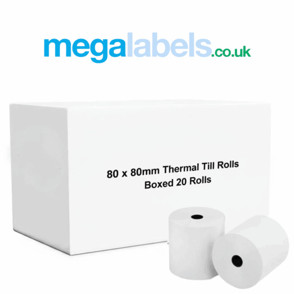 80 x 80mm Thermal Till Rolls – BPA-free Till Rolls Box of 20