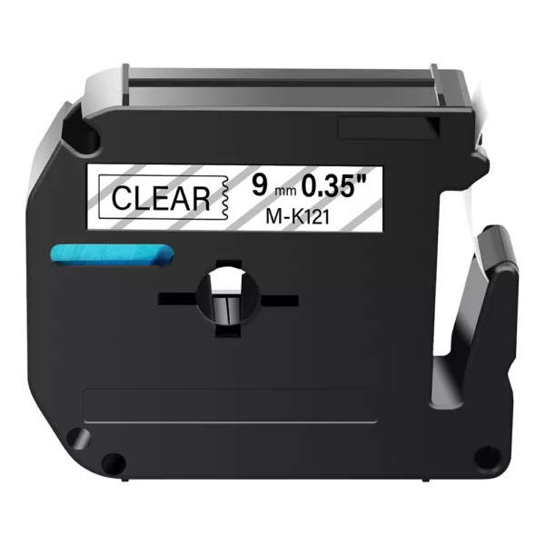 Brother M-K121 / MK-121 Compatible Tape, Black on Clear, 9mm x 8m
